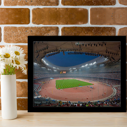 Bird's Nest Olympic Stadium, Stadium Canvas, Sport Art, Gift for him, Framed Art Print Wall Decor, Picture Framed