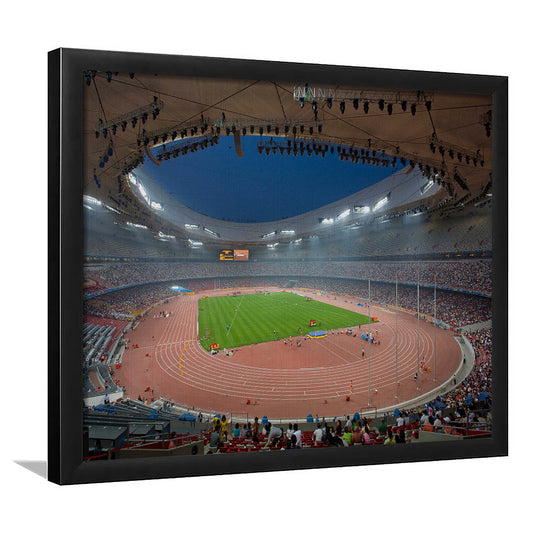 Bird's Nest Olympic Stadium, Stadium Canvas, Sport Art, Gift for him, Framed Art Print Wall Decor, Picture Framed