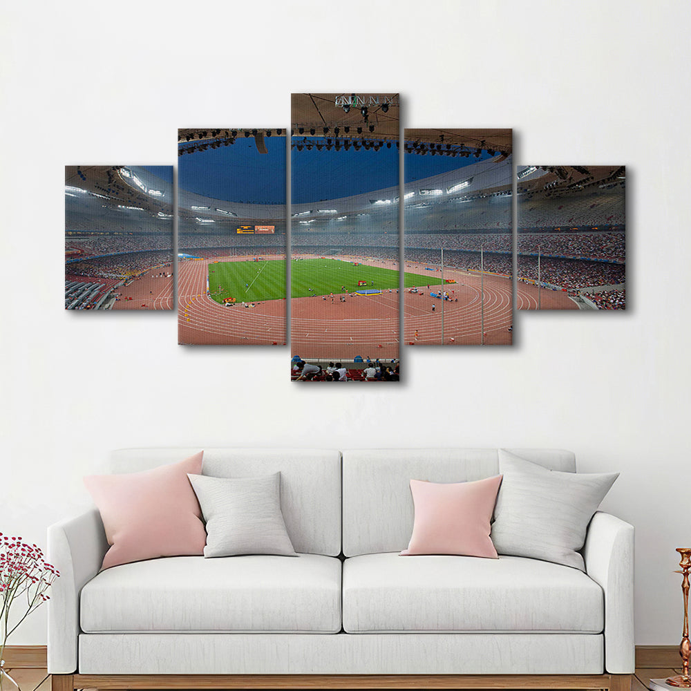 Bird's Nest Olympic Stadium, Stadium Canvas, Sport Art, Gift for him, 5 Panel, Large Canvas, Canvas Print Wall Art
