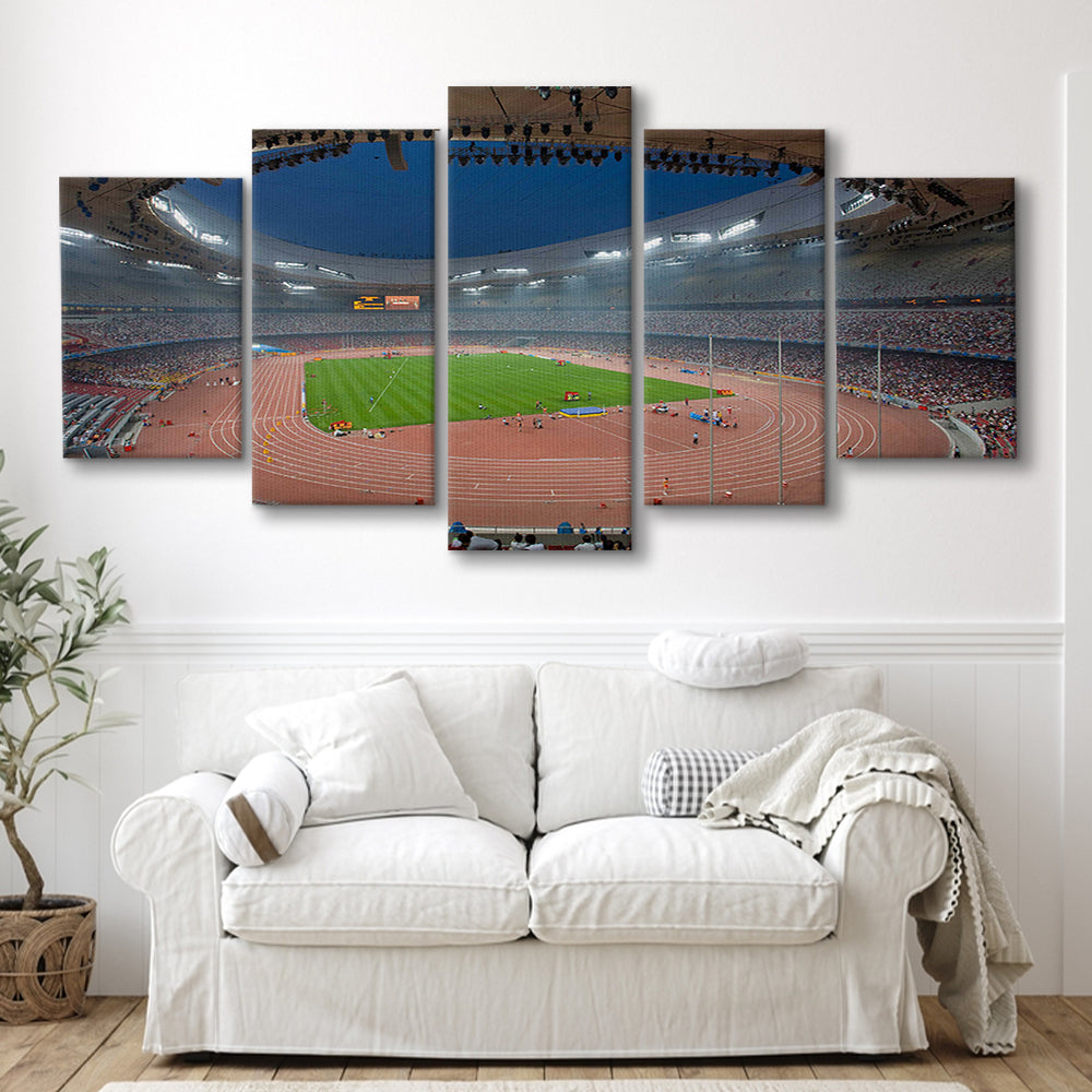 Bird's Nest Olympic Stadium, Stadium Canvas, Sport Art, Gift for him, 5 Panel, Large Canvas, Canvas Print Wall Art