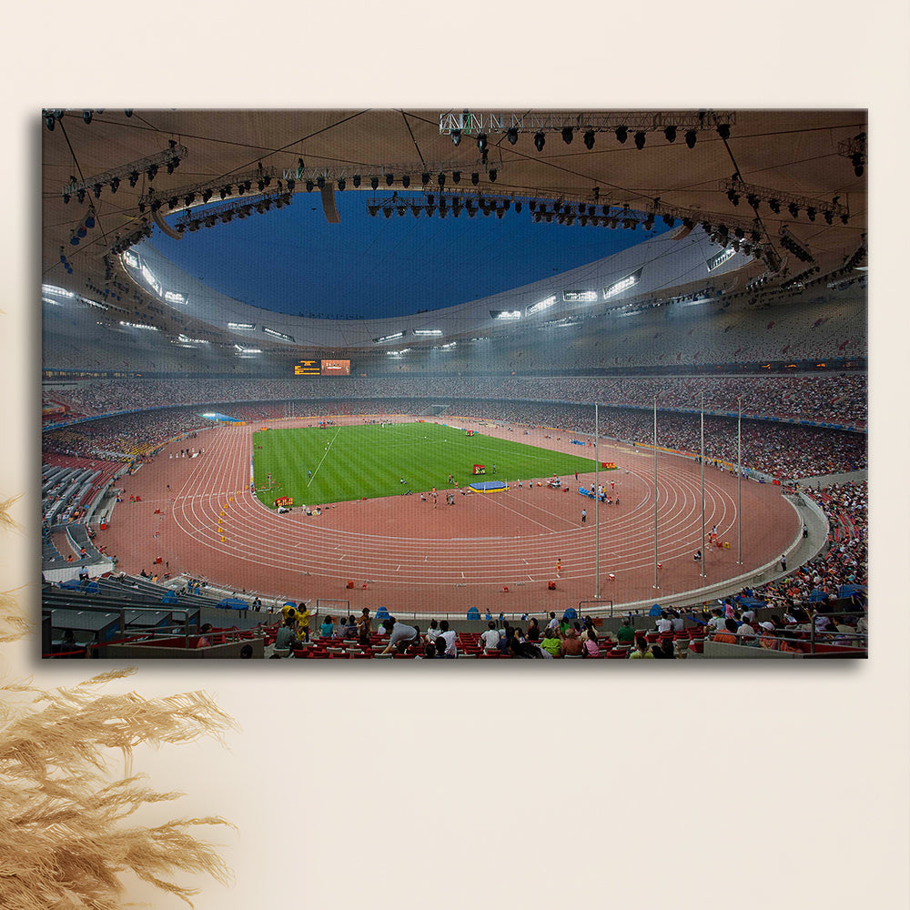 Bird's Nest Olympic Stadium, Stadium Canvas, Sport Art, Gift for him, Man Cave Decor, Art Print, Canvas Print Wall Art