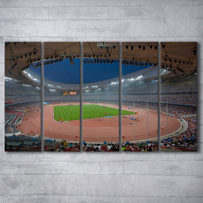 Bird's Nest Olympic Stadium, Stadium Canvas, Sport Art, 5 Panel B, Extra Large Canvas, Canvas Print Wall Art