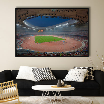 Bird's Nest Olympic Stadium, Stadium Canvas, Sport Art, Framed Canvas Print Wall Art, Floating Frame