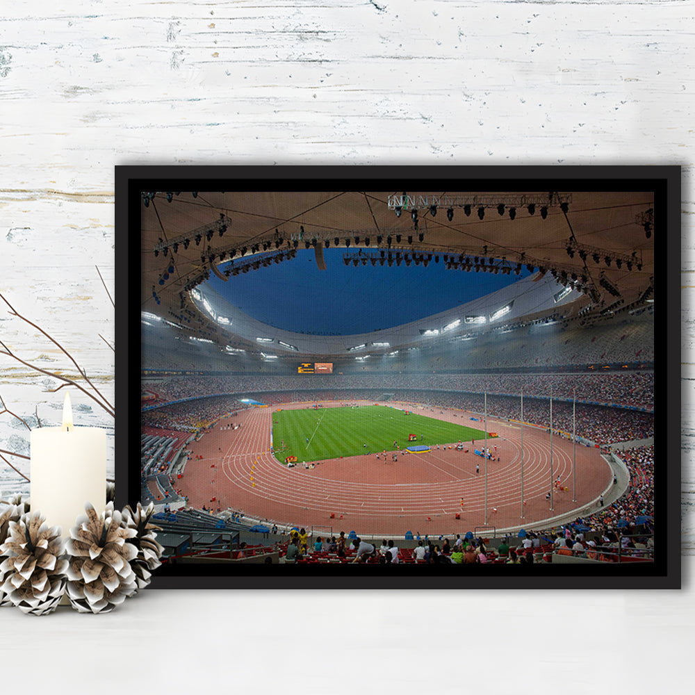 Bird's Nest Olympic Stadium, Stadium Canvas, Sport Art, Framed Canvas Print Wall Art, Floating Frame