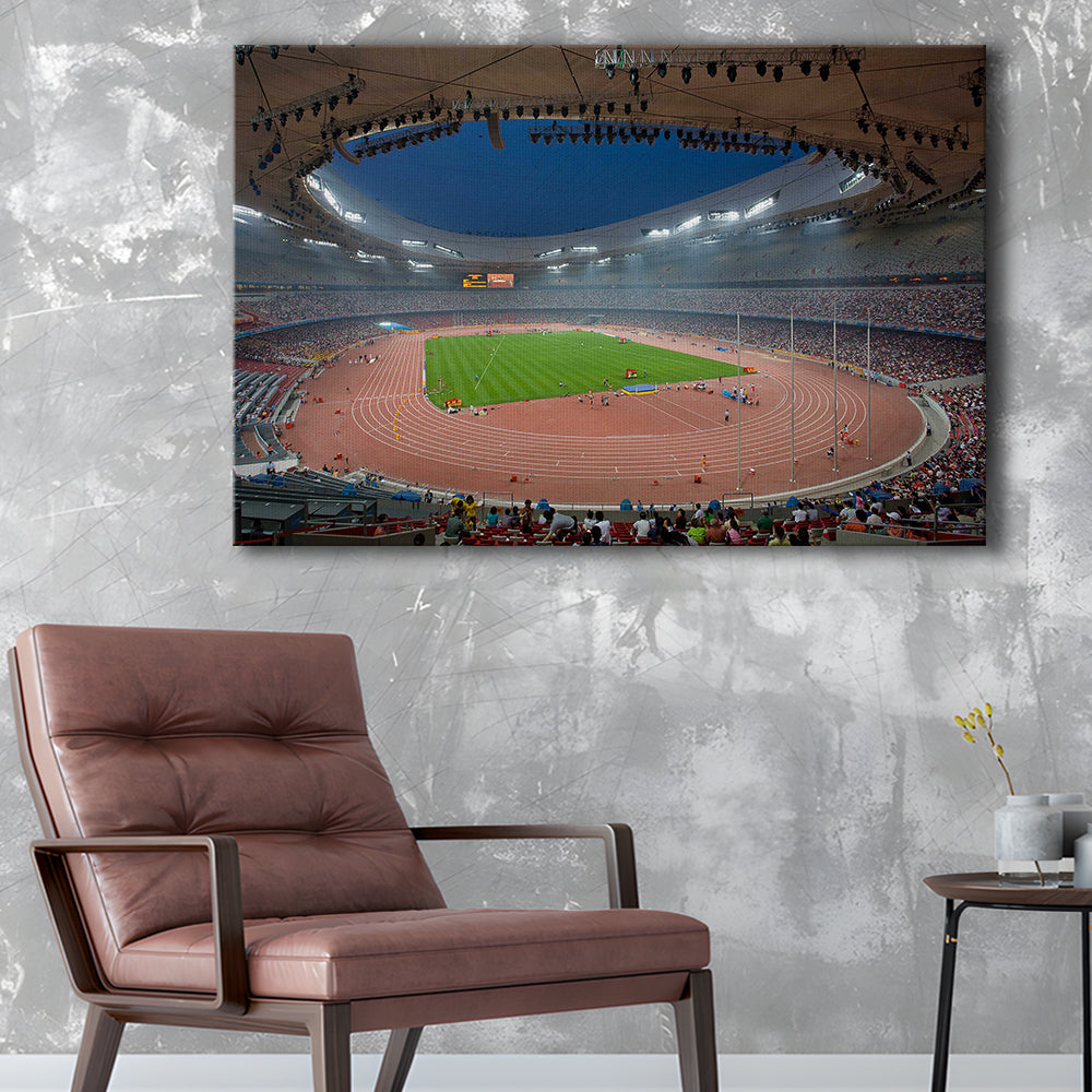 Bird's Nest Olympic Stadium, Stadium Canvas, Sport Art, Gift for him, Man Cave Decor, Art Print, Canvas Print Wall Art