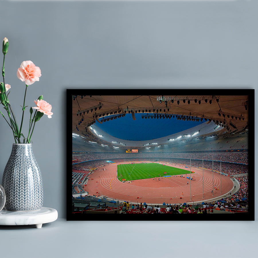 Bird's Nest Olympic Stadium, Stadium Canvas, Sport Art, Gift for him, Framed Art Print Wall Decor, Picture Framed
