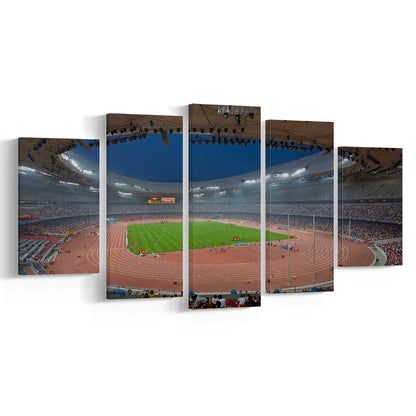 Bird's Nest Olympic Stadium, Stadium Canvas, Sport Art, Gift for him, 5 Panel, Large Canvas, Canvas Print Wall Art