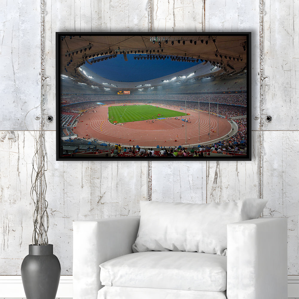 Bird's Nest Olympic Stadium, Stadium Canvas, Sport Art, Framed Canvas Print Wall Art, Floating Frame