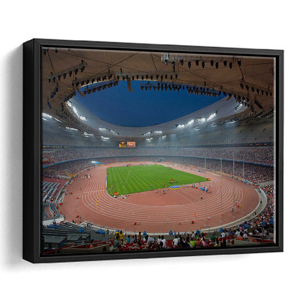 Bird's Nest Olympic Stadium, Stadium Canvas, Sport Art, Framed Canvas Print Wall Art, Floating Frame