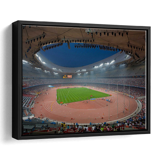 Bird's Nest Olympic Stadium, Stadium Canvas, Sport Art, Framed Canvas Print Wall Art, Floating Frame