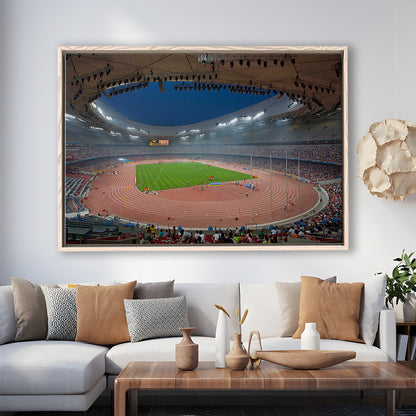 Bird's Nest Olympic Stadium, Stadium Canvas, Sport Art, Framed Canvas Print Wall Art, Floating Frame