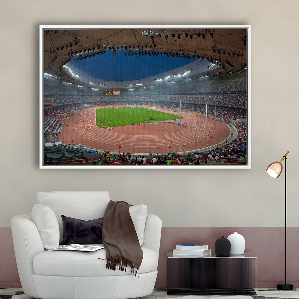 Bird's Nest Olympic Stadium, Stadium Canvas, Sport Art, Framed Canvas Print Wall Art, Floating Frame