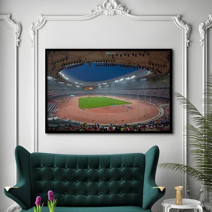 Bird's Nest Olympic Stadium, Stadium Canvas, Sport Art, Gift for him, Framed Art Print Wall Decor, Picture Framed