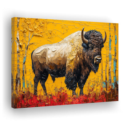 Bison in the Forest Painting, Canvas Art Decor Print, Painting Art, Canvas Print Wall Art Home Decor
