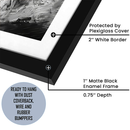 Black And White Horse Portrait Knife Painting, Framed Picture Print, Framed Art Prints White Border Wall Decor