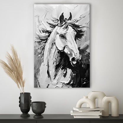 Black And White Horse Portrait Unique Art, Canvas Art Print Decor, Painting Art, Canvas Prints Wall Art