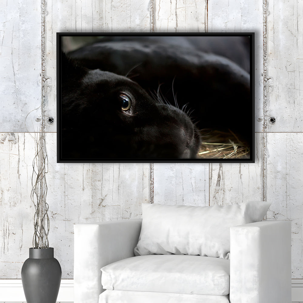 Black Panther Wall Art, Panther Canvas Wall Art, Panther Wall Decoration, Framed Cavas Print, Floating Frame