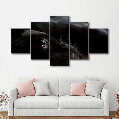 Black Panther Wall Art, Panther Canvas Wall Art, Panther Wall Decoration, 5 Piece Large Cavas Print Wall Art