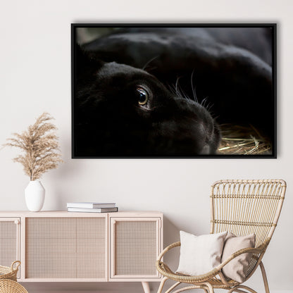 Black Panther Wall Art, Panther Canvas Wall Art, Panther Wall Decoration, Framed Cavas Print, Floating Frame
