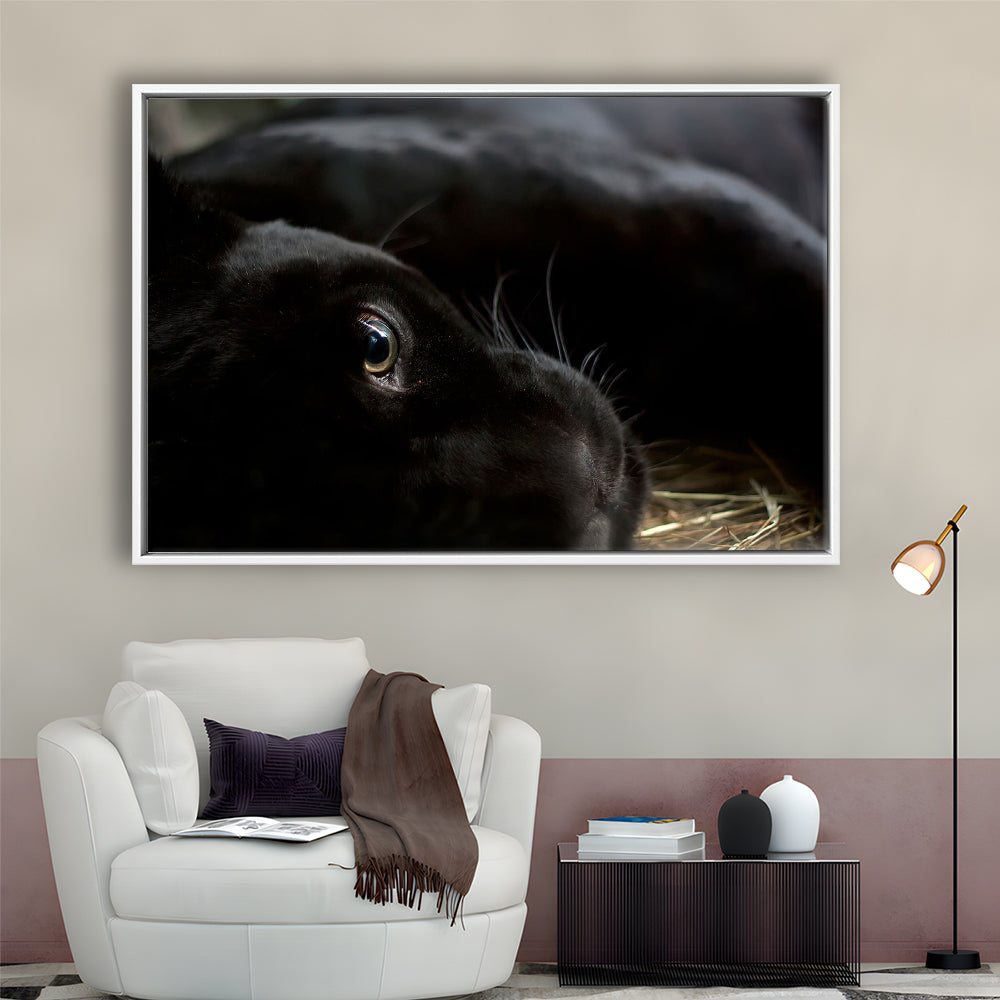 Black Panther Wall Art, Panther Canvas Wall Art, Panther Wall Decoration, Framed Cavas Print, Floating Frame