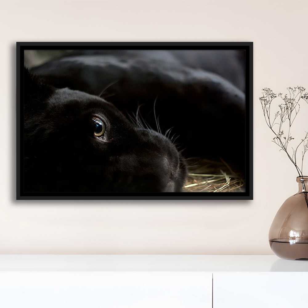 Black Panther Wall Art, Panther Canvas Wall Art, Panther Wall Decoration, Framed Cavas Print, Floating Frame
