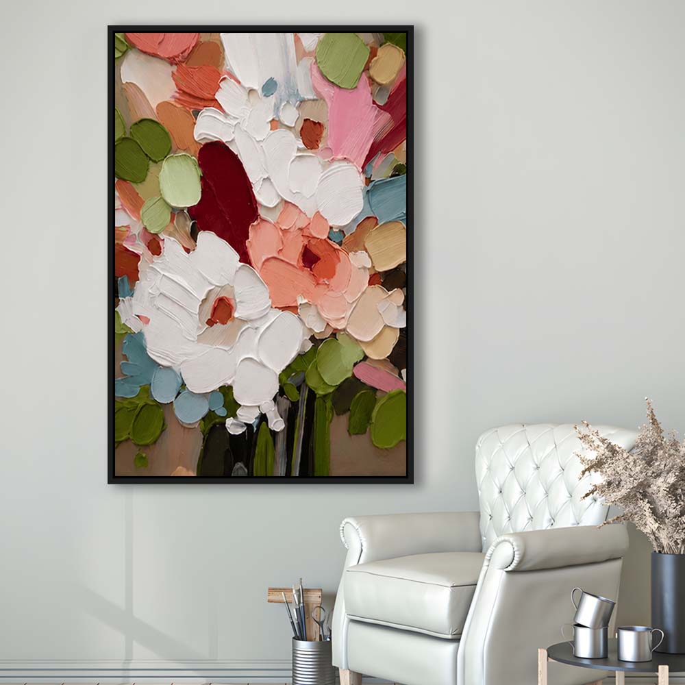 Bloomscape Painting Art, Wall Art Print, Framed Canvas Print, Floating Frame