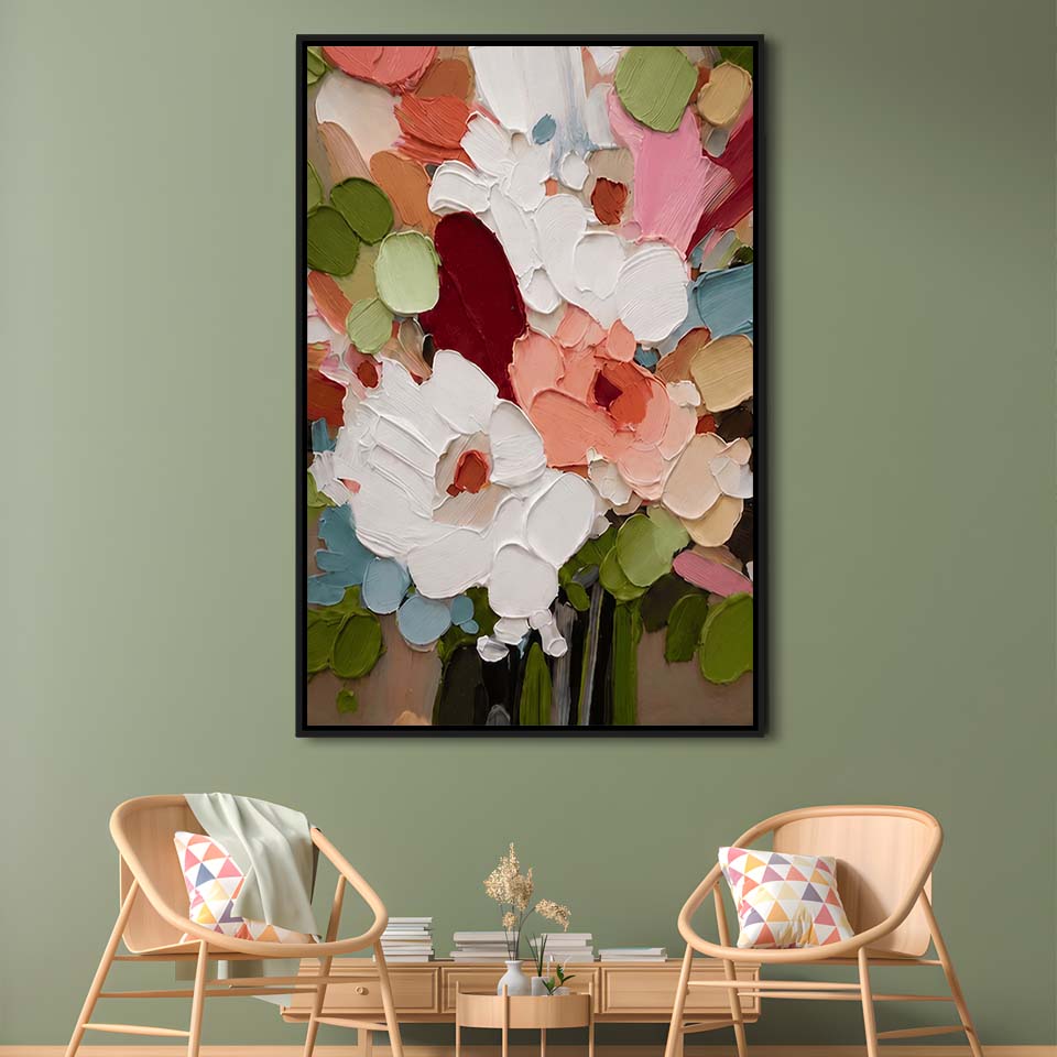 Bloomscape Painting Art, Wall Art Print, Framed Canvas Print, Floating Frame