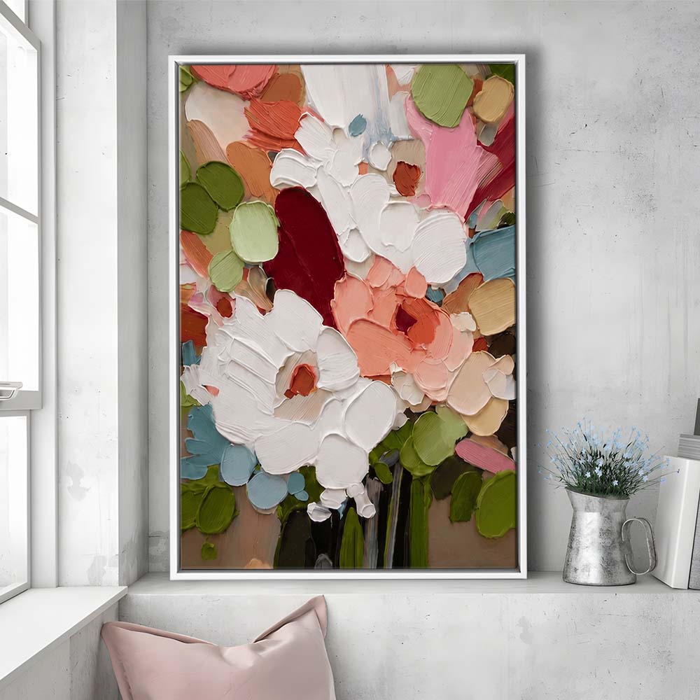 Bloomscape Painting Art, Wall Art Print, Framed Canvas Print, Floating Frame
