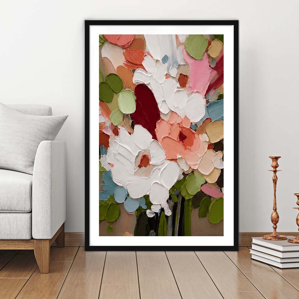 Bloomscape Painting Art, Wall Art Print, Framed Art Print, White Border