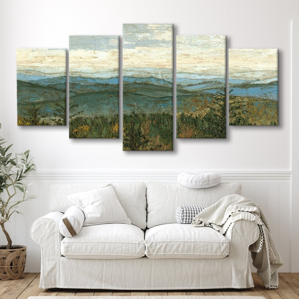 Blue Ridge View II Wall Art, 5 Piece Large Cavas Print Wall Art