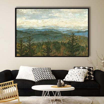 Blue Ridge View Ii Wall Art, Framed Cavas Print, Floating Frame