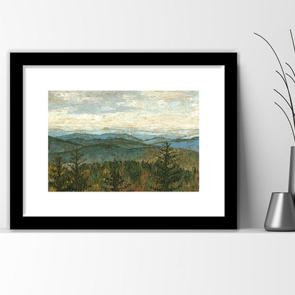 Blue Ridge View Ii Wall Art, Framed Art Print White Border, Framed Picture