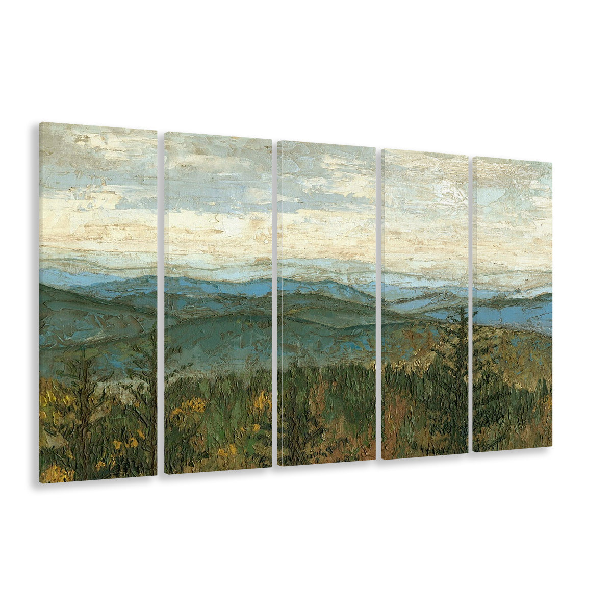 Blue Ridge View II Wall Art, 5 Piece B Extra Large Cavas Print Wall Art Decor
