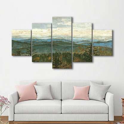 Blue Ridge View II Wall Art, 5 Piece Large Cavas Print Wall Art