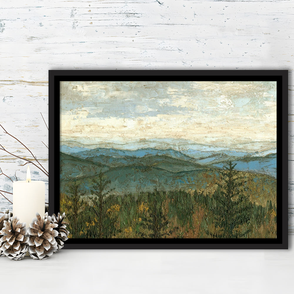 Blue Ridge View Ii Wall Art, Framed Cavas Print, Floating Frame