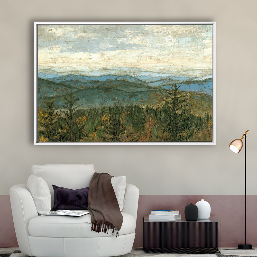 Blue Ridge View Ii Wall Art, Framed Cavas Print, Floating Frame