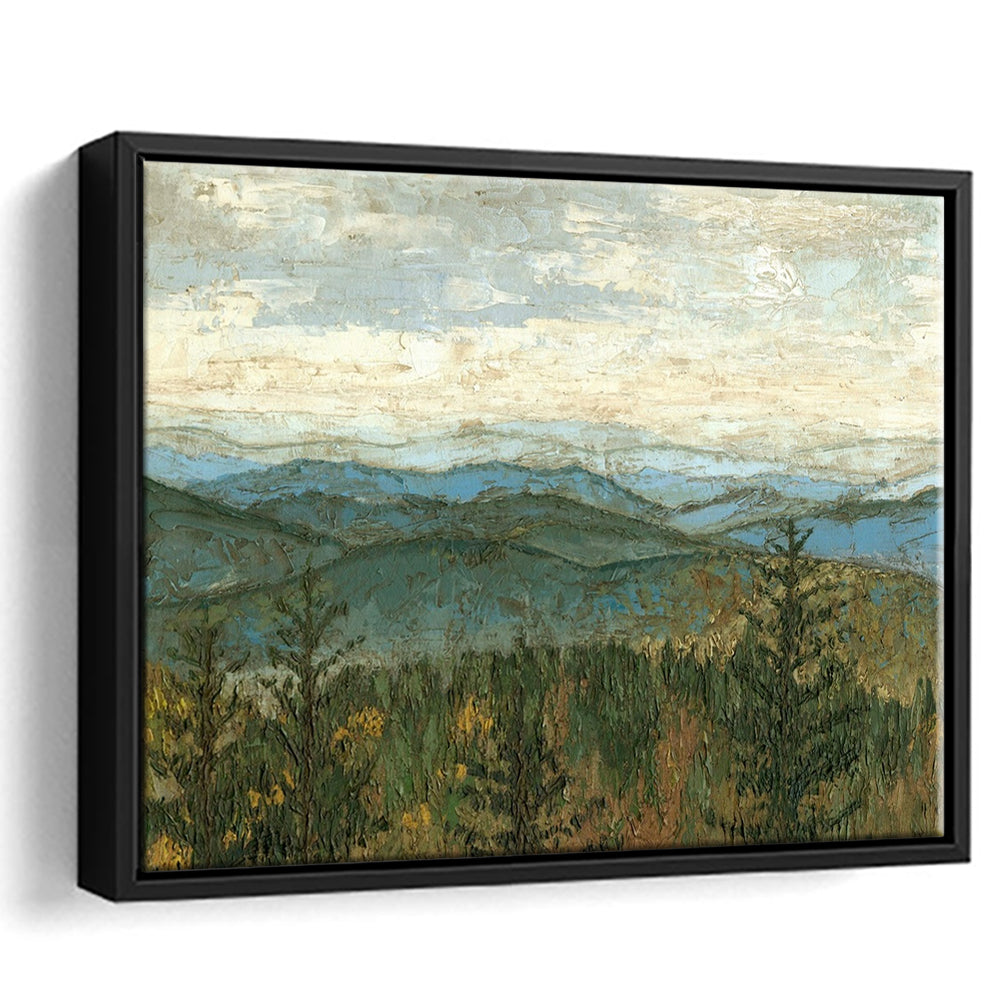 Blue Ridge View Ii Wall Art, Framed Cavas Print, Floating Frame