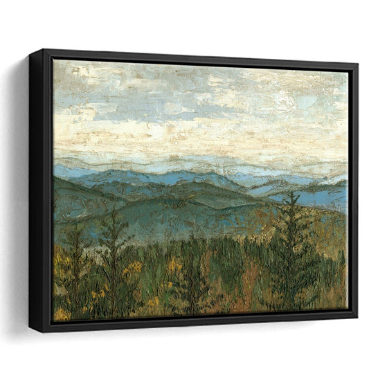 Blue Ridge View Ii Wall Art, Framed Cavas Print, Floating Frame
