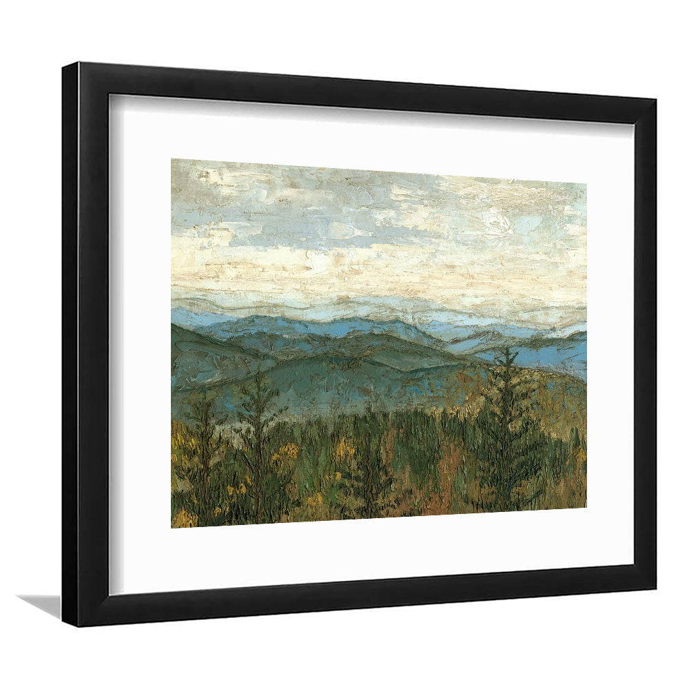 Blue Ridge View Ii Wall Art, Framed Art Print White Border, Framed Picture