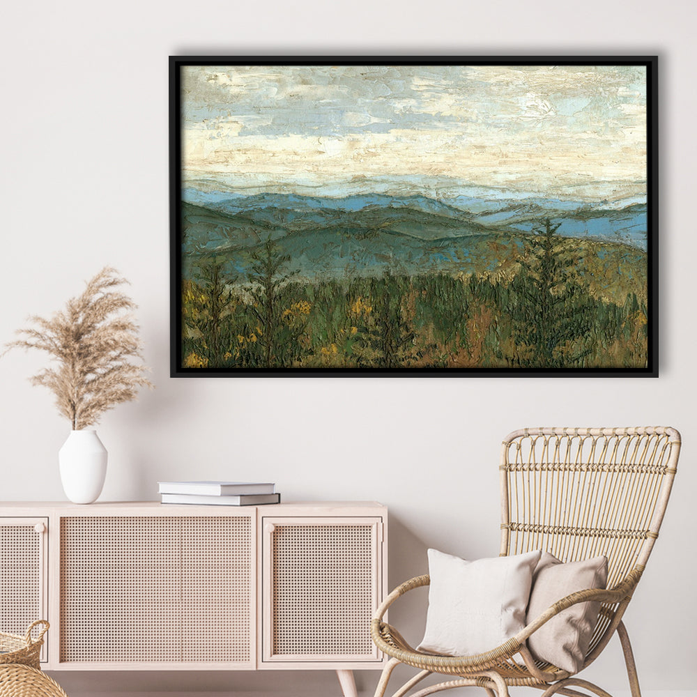 Blue Ridge View Ii Wall Art, Framed Cavas Print, Floating Frame