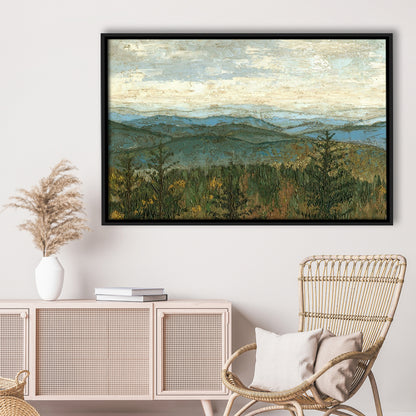 Blue Ridge View Ii Wall Art, Framed Cavas Print, Floating Frame