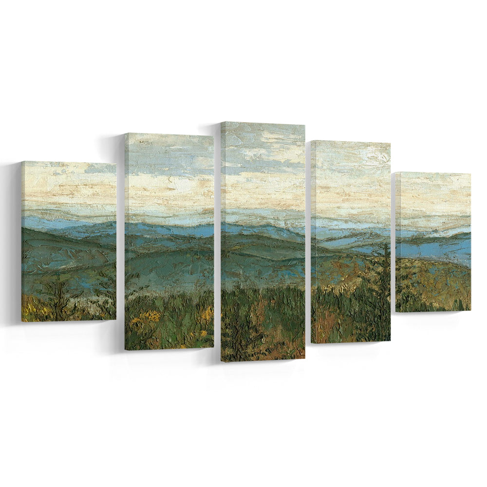 Blue Ridge View II Wall Art, 5 Piece Large Cavas Print Wall Art