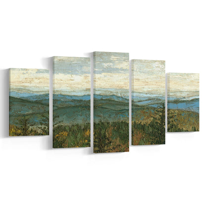 Blue Ridge View II Wall Art, 5 Piece Large Cavas Print Wall Art