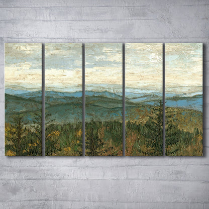 Blue Ridge View II Wall Art, 5 Piece B Extra Large Cavas Print Wall Art Decor