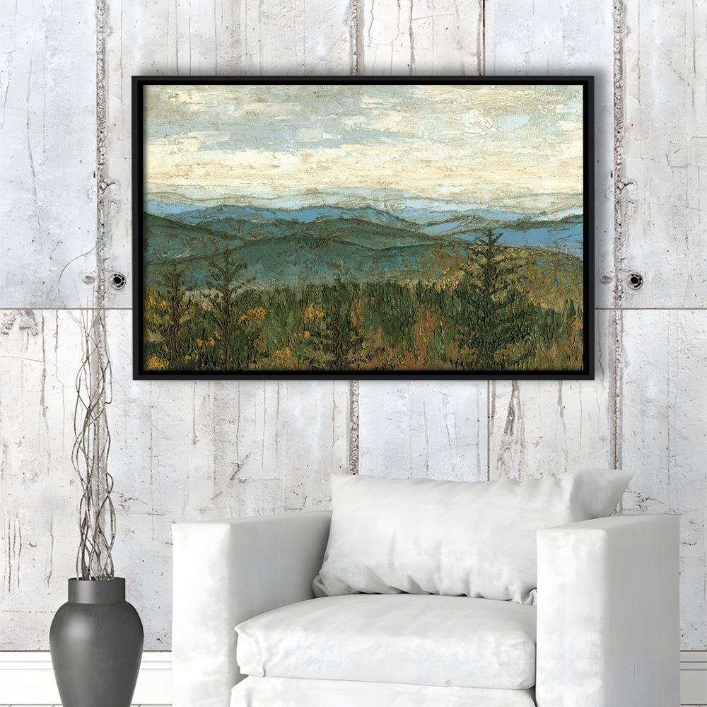 Blue Ridge View Ii Wall Art, Framed Cavas Print, Floating Frame