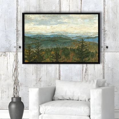 Blue Ridge View Ii Wall Art, Framed Cavas Print, Floating Frame