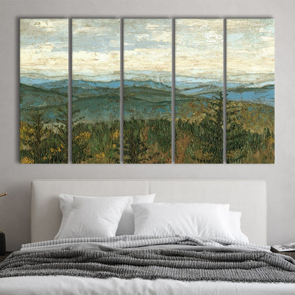 Blue Ridge View II Wall Art, 5 Piece B Extra Large Cavas Print Wall Art Decor