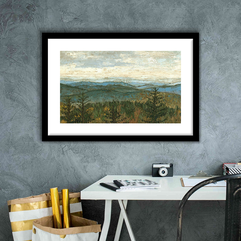 Blue Ridge View Ii Wall Art, Framed Art Print White Border, Framed Picture