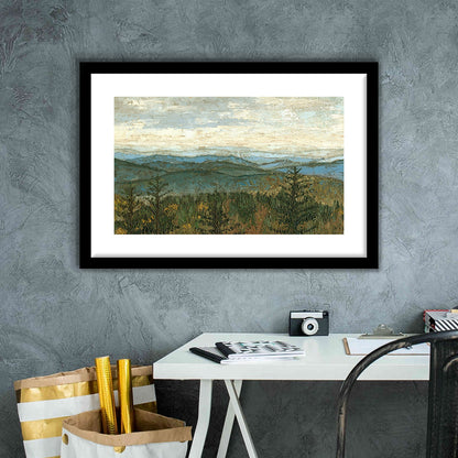 Blue Ridge View Ii Wall Art, Framed Art Print White Border, Framed Picture