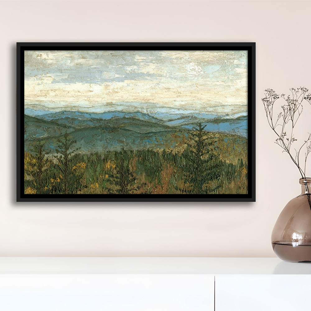 Blue Ridge View Ii Wall Art, Framed Cavas Print, Floating Frame